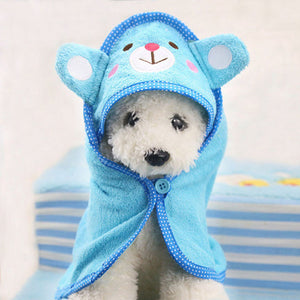 Cute Pet Dog Towel Soft Drying Bath Pet Towel For Dog Cat Hoodies Puppy Super Absorbent Bathrobes Cleaning Necessary supply - dog lovers