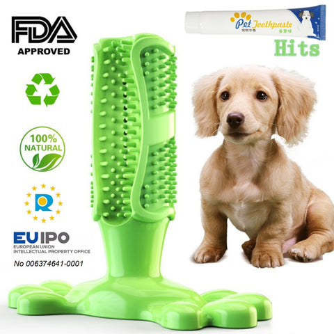 Pet Dog Toothbrush Chew Toy Doggy Brush Stick Soft Rubber Teeth Cleaning Dot Massage Toothpaste for Small dogs Pets Toothbrushes - dog lovers
