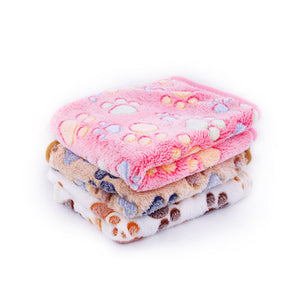 3 Colors  40x60cm 75x50cm  Cute Floral Pet Sleep Warm Paw Print towl Dog Cat Puppy Fleece Soft Dog Blanket Pet Dog Beds Mat - dog lovers