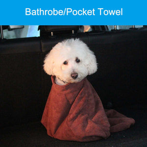 Dog Bathrobe Bag Microfiber Quick Drying Dog Bag with Magic Tape Super Soft Fast Absorbing Water Bath Towel for Pets Dogs Cats - dog lovers