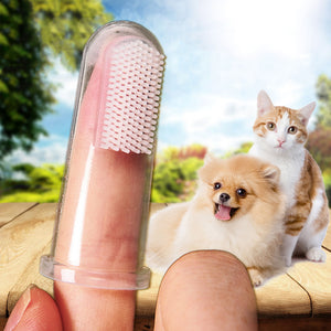 New Hot Selling Super Soft Pet Finger Toothbrush Teddy Dog Brush Bad Breath Tartar Teeth Tool Dog Cat Cleaning Supplies 2019 - dog lovers