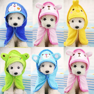 Cute Pet Dog Towel Soft Drying Bath Pet Towel For Dog Cat Hoodies Puppy Super Absorbent Bathrobes Cleaning Necessary supply - dog lovers